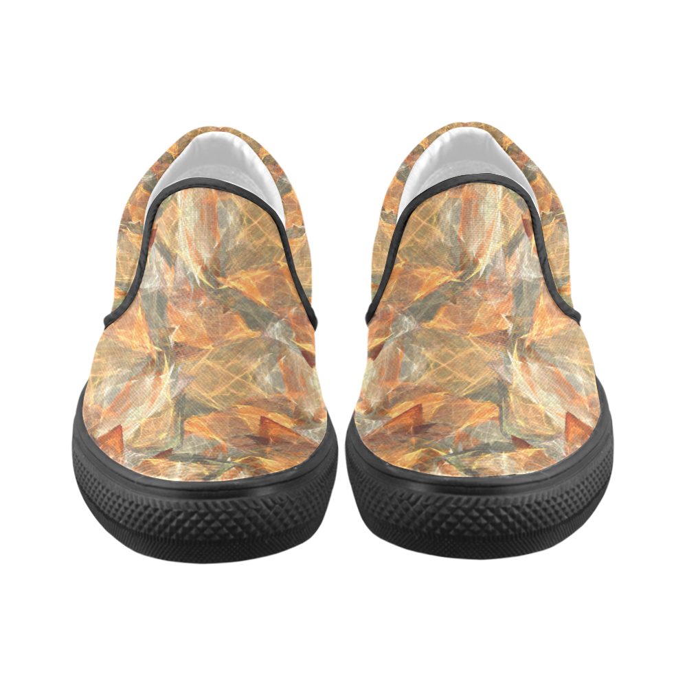 Mad Autumn Leafs Colors Men's Unusual Slip-on Canvas Shoes (Model 019)