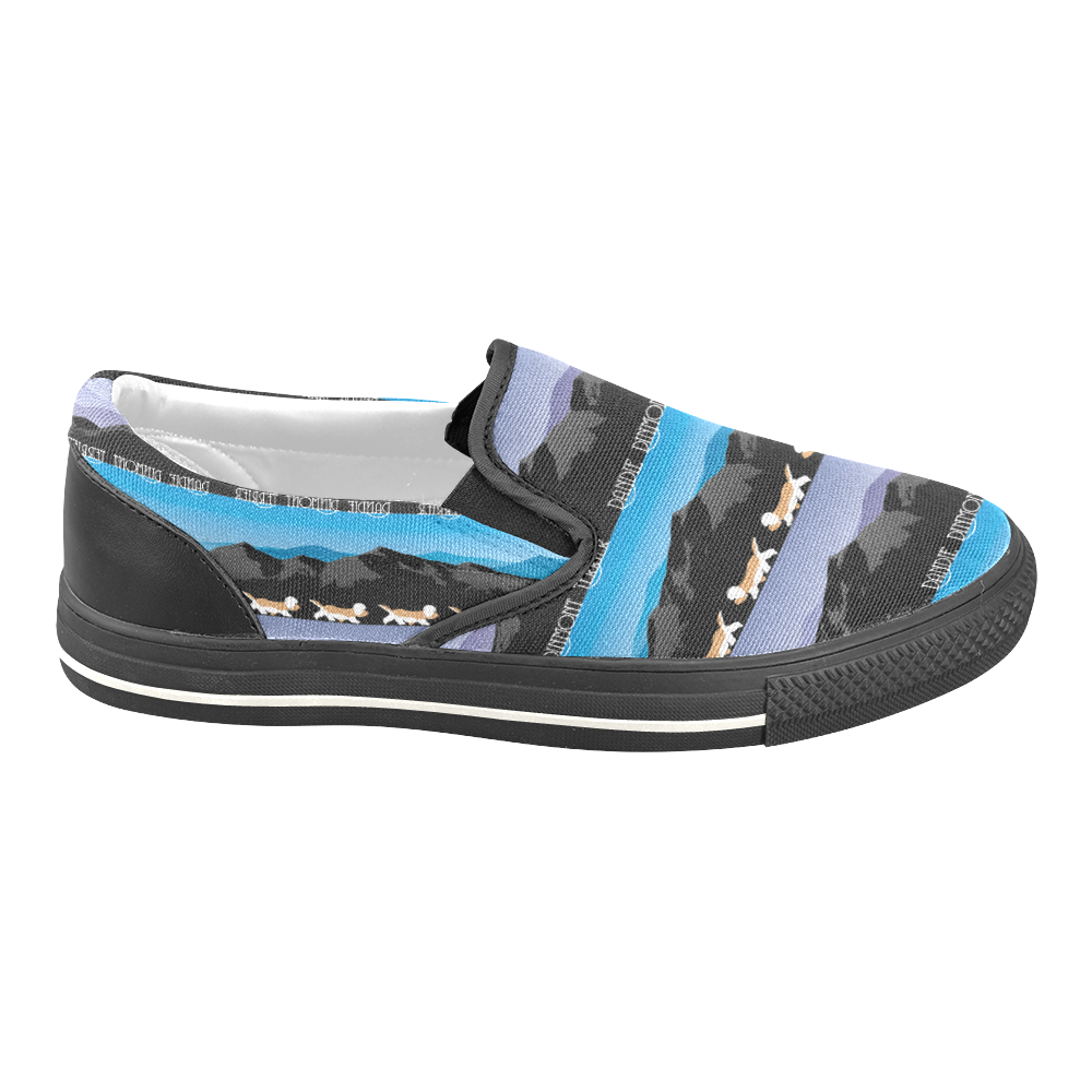 Dandie Dinmont Terrier Rockin The Rockies Women's Unusual Slip-on Canvas Shoes (Model 019)