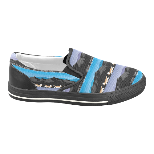 Dandie Dinmont Terrier Rockin The Rockies Women's Unusual Slip-on Canvas Shoes (Model 019)