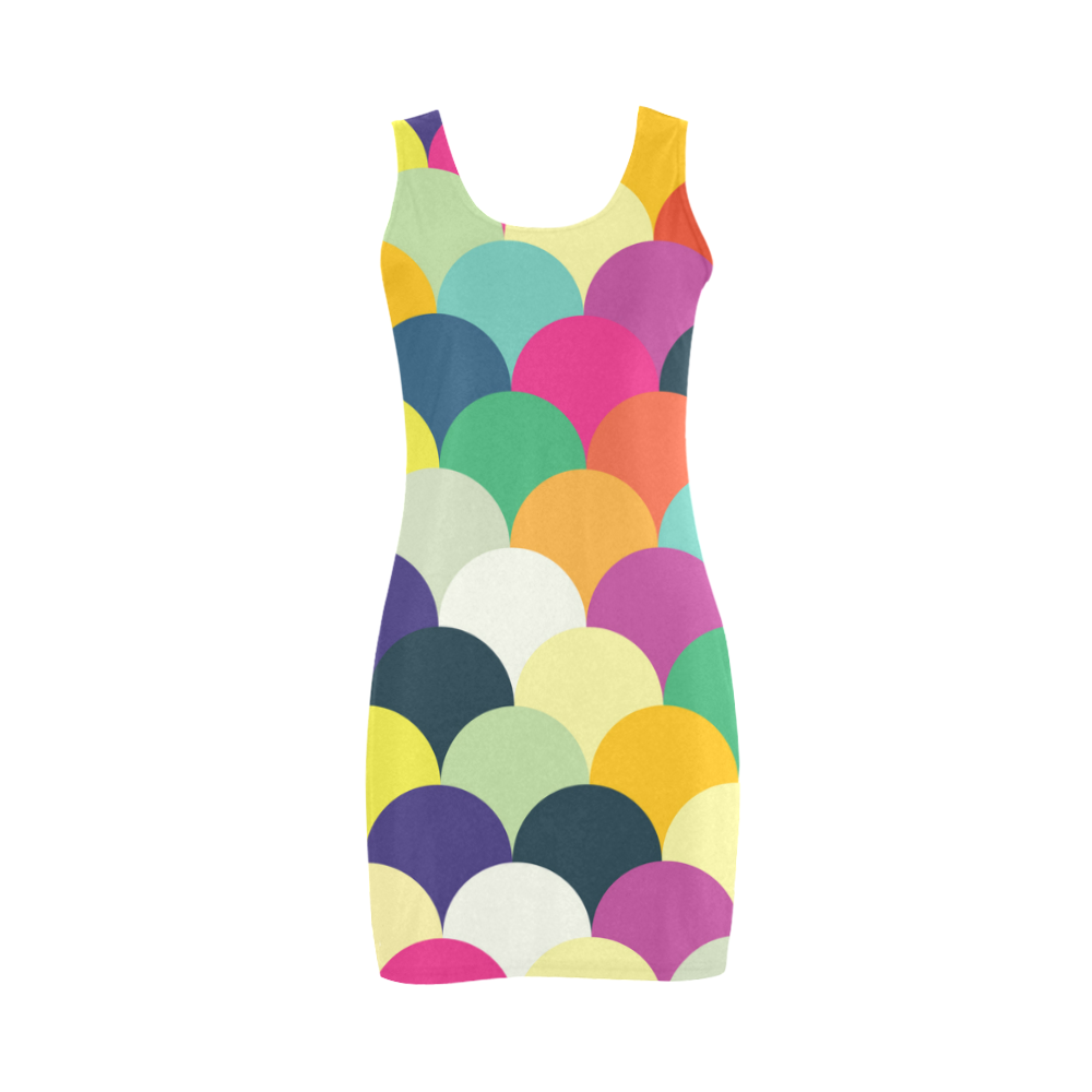 Colorful Circles Medea Vest Dress (Model D06)