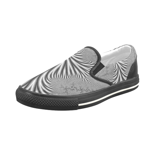 Silvery Men's Slip-on Canvas Shoes (Model 019)