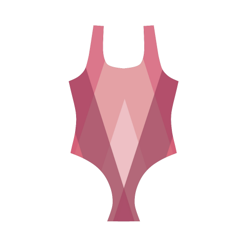 Pink Harlequin Pattern by ArtformDesigns Vest One Piece Swimsuit (Model S04)