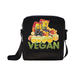 VEGAN FIT and have FUN Fruits Vegetables Crossbody Nylon Bags (Model 1633)
