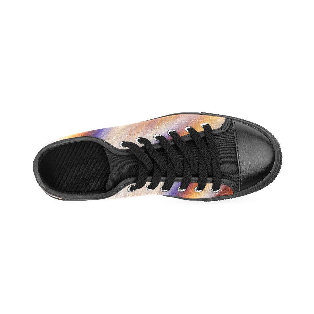 THE BIG WAVE Colorful Painting Men's Classic Canvas Shoes (Model 018)