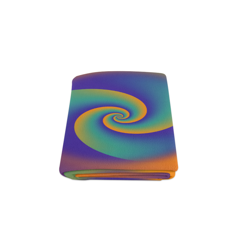 POWER SPIRAL SOFT - Violet, Ocean Green, Orange Blanket 50"x60"