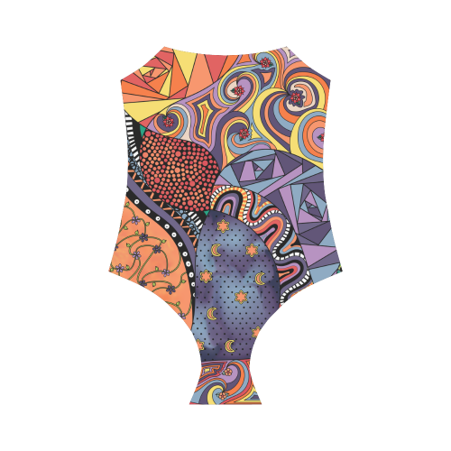 Tangle Doodle Pattern by ArtformDesigns Strap Swimsuit ( Model S05)