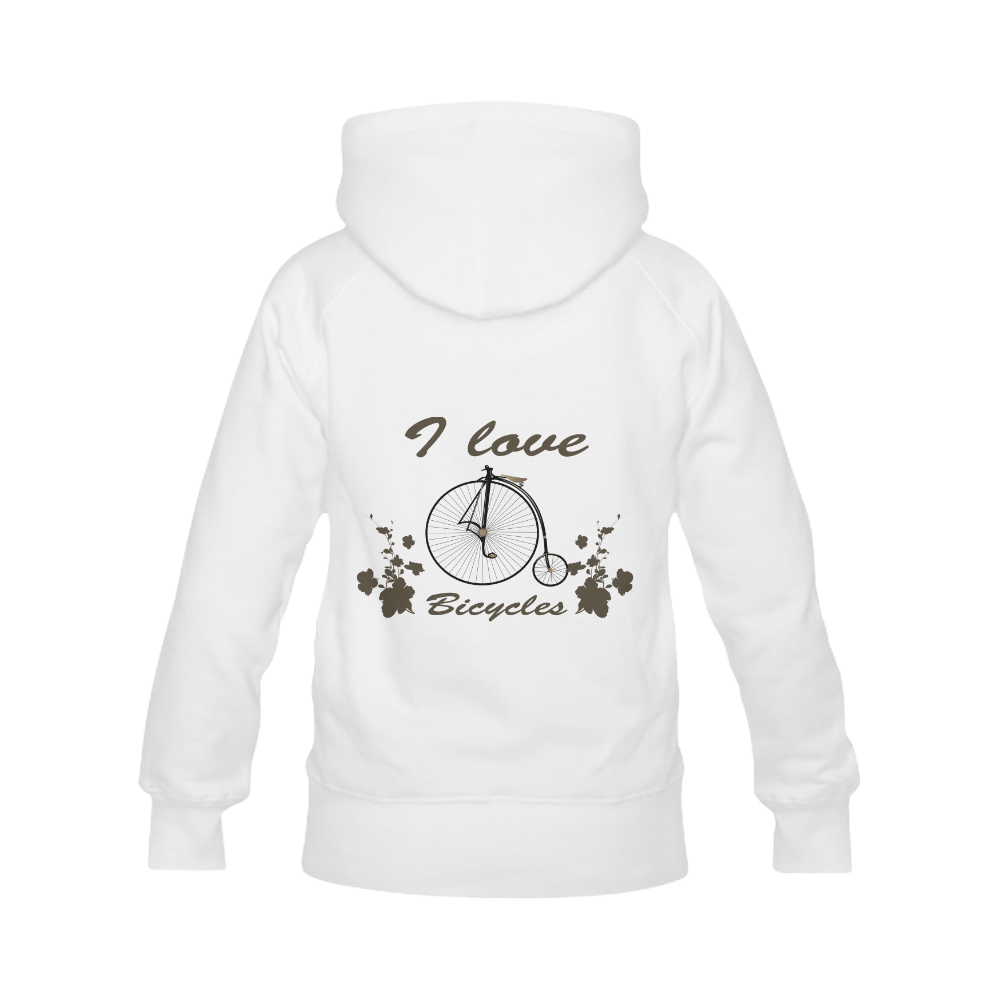 I Love Bicycle Women's Classic Hoodies (Model H07)