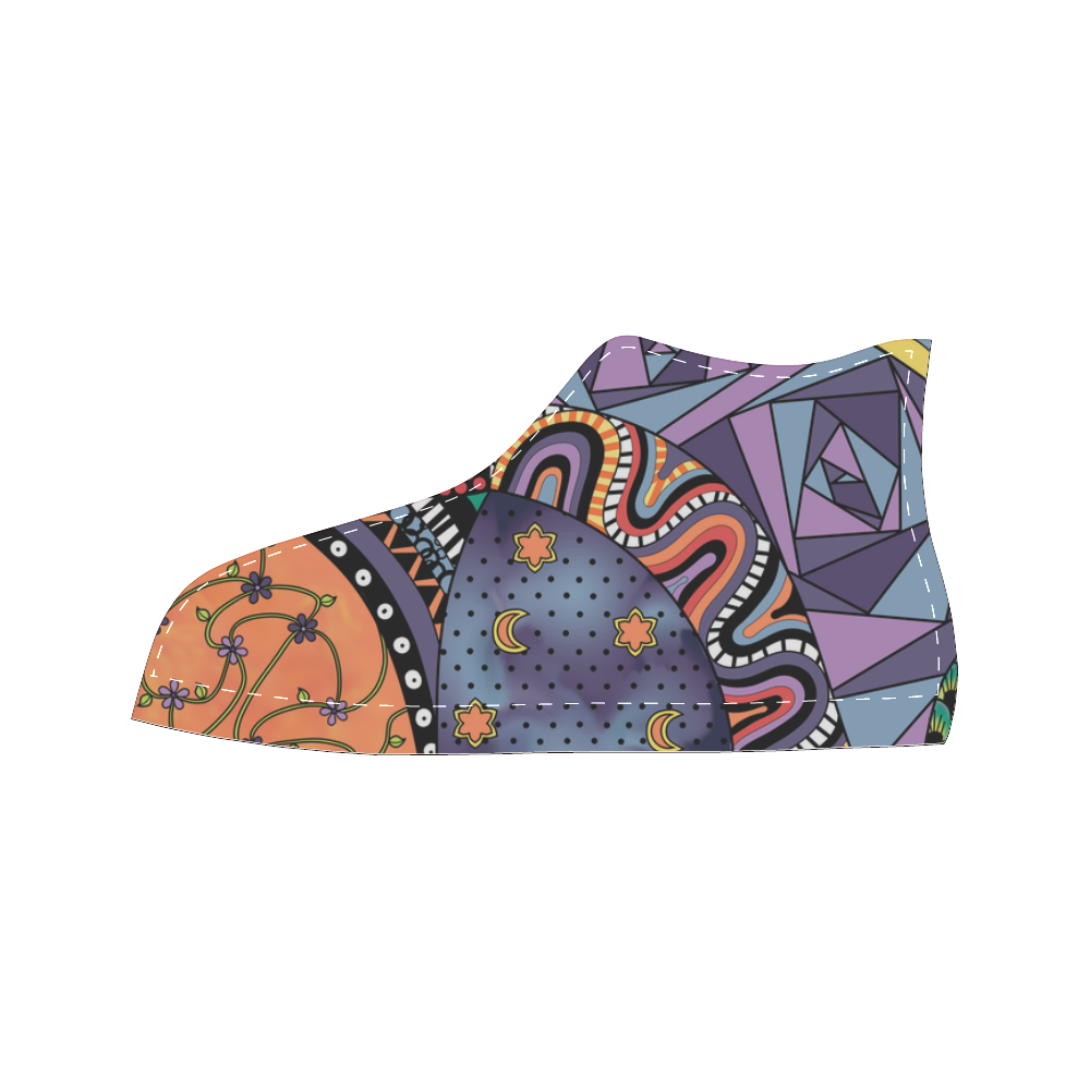 Tangle Doodle Pattern by ArtformDesigns Women's Classic High Top Canvas Shoes (Model 017)