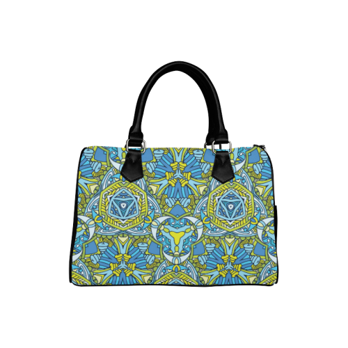 Zandine 0306 blue green fun bold pattern Boston Handbag (Model 1621)