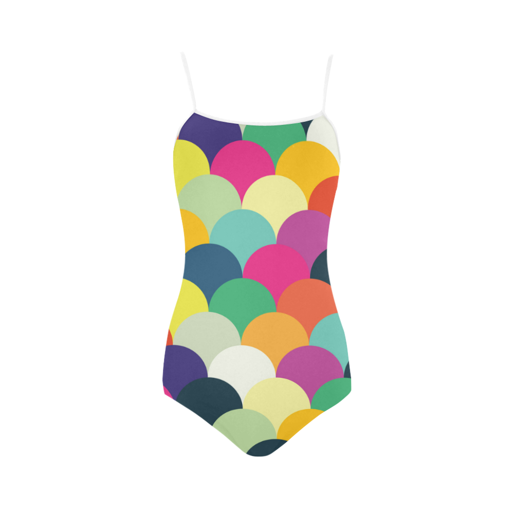 Colorful Circles Strap Swimsuit ( Model S05)