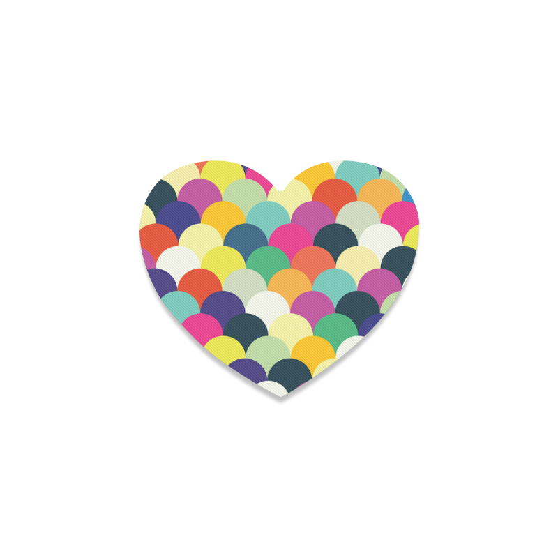 Colorful Circles Heart Coaster