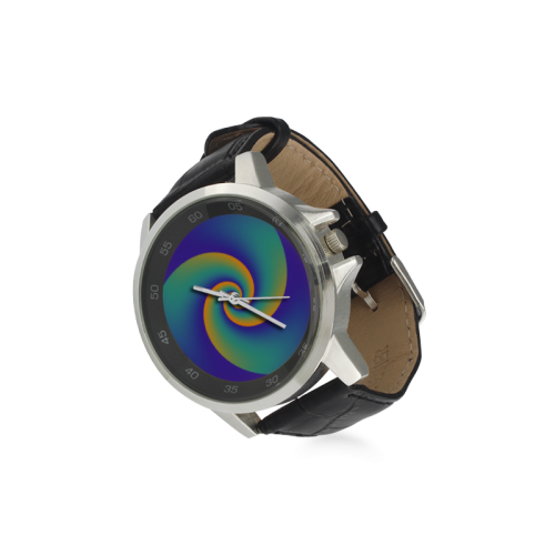 POWER SPIRAL SOFT - Violet, Ocean Green, Orange Unisex Stainless Steel Leather Strap Watch(Model 202)