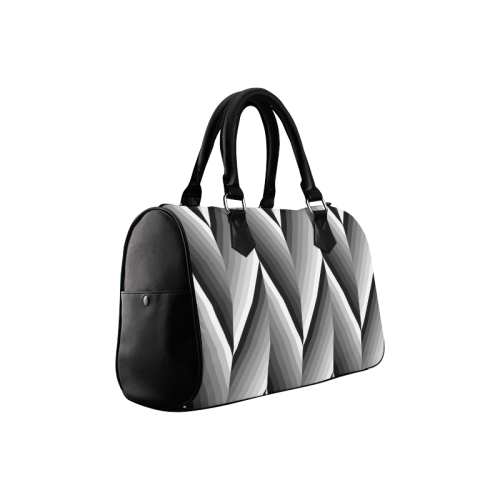 Black and White Herringbone by ArtformDesigns Boston Handbag (Model 1621)