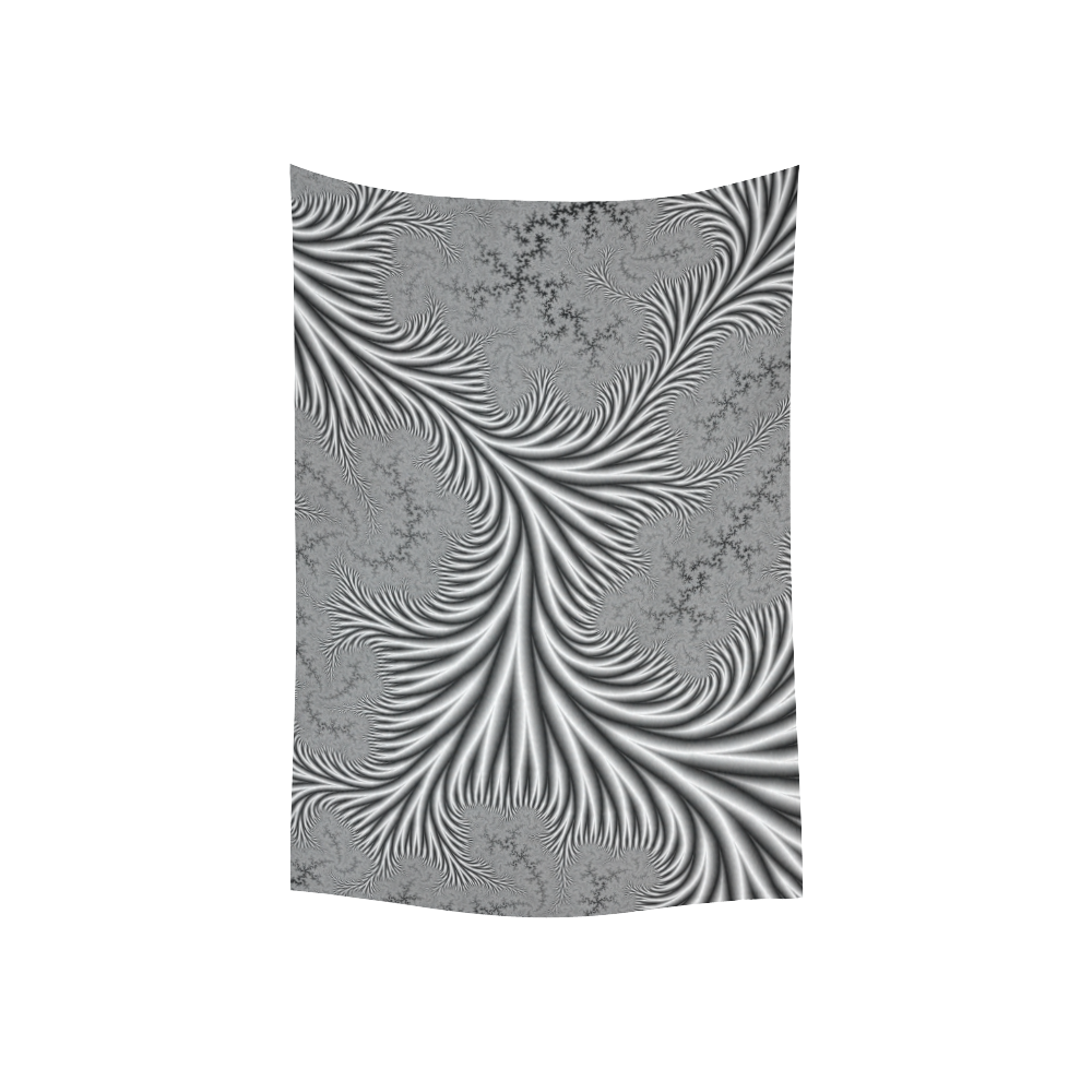 Silvery Cotton Linen Wall Tapestry 40"x 60"