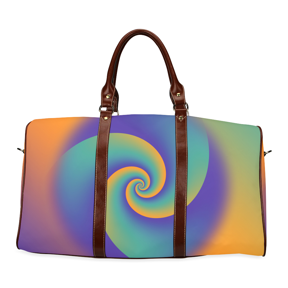 POWER SPIRAL SOFT - Violet, Ocean Green, Orange Waterproof Travel Bag/Small (Model 1639)