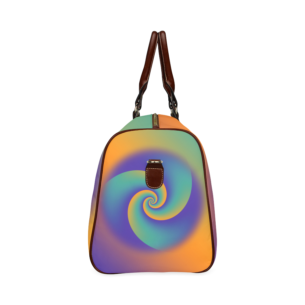 POWER SPIRAL SOFT - Violet, Ocean Green, Orange Waterproof Travel Bag/Large (Model 1639)