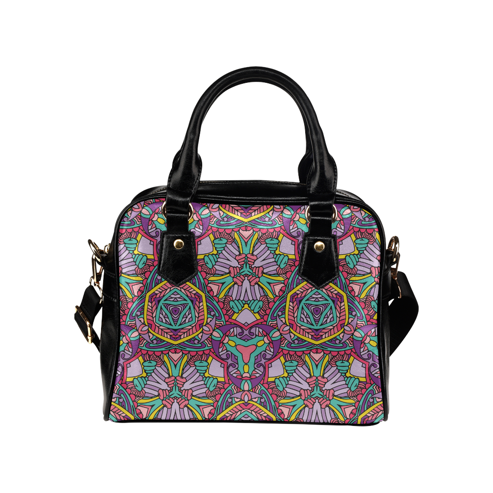 Zandine 0303 purple pink blue girly pattern Shoulder Handbag (Model 1634)