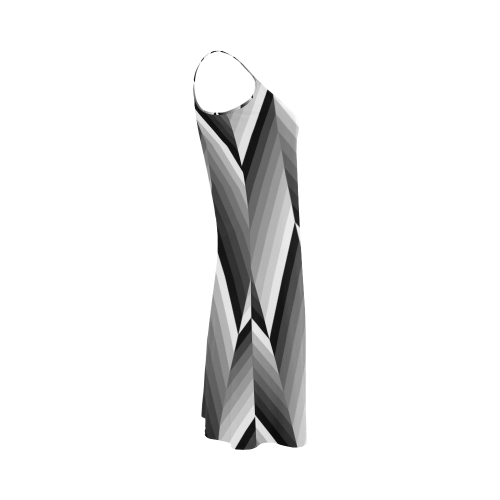 Black and White Herringbone by ArtformDesigns Alcestis Slip Dress (Model D05)