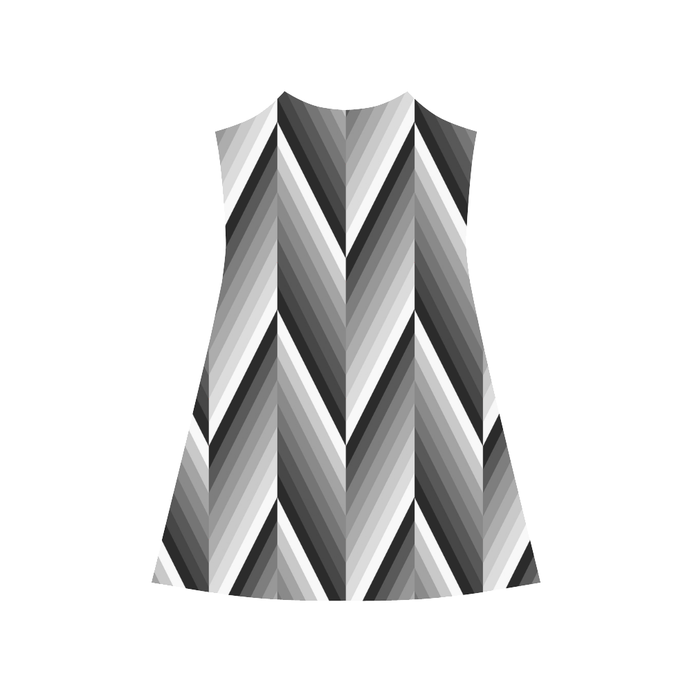 Black and White Herringbone by ArtformDesigns Alcestis Slip Dress (Model D05)