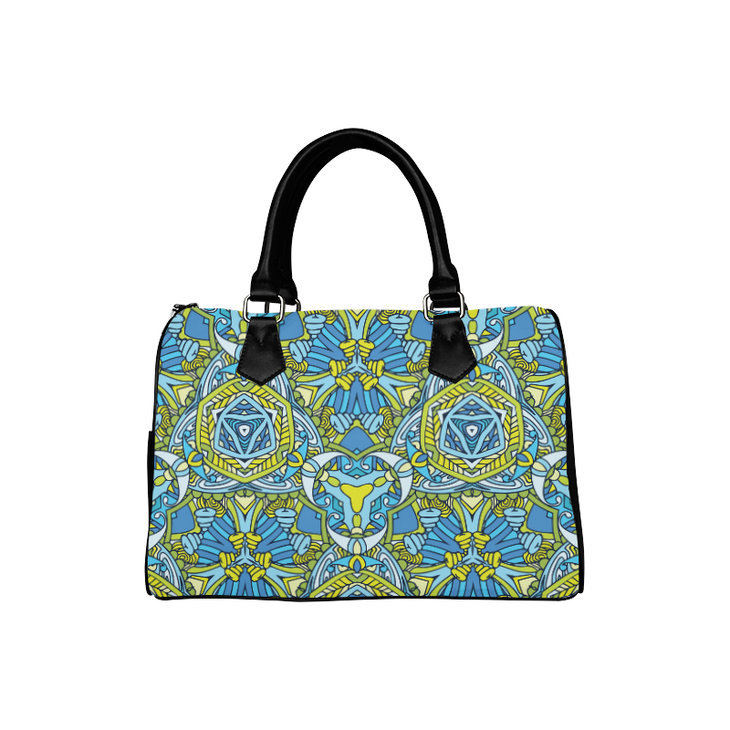 Zandine 0306 blue green fun bold pattern Boston Handbag (Model 1621)