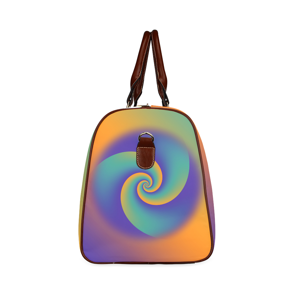 POWER SPIRAL SOFT - Violet, Ocean Green, Orange Waterproof Travel Bag/Large (Model 1639)