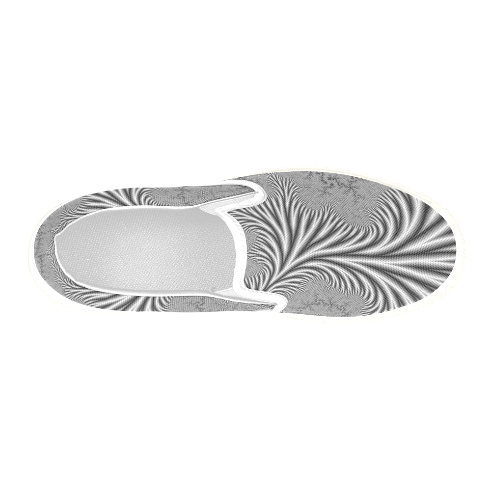 Silvery Men's Slip-on Canvas Shoes (Model 019)