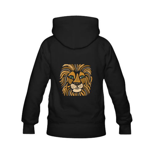 Artistic Cool Lion Abstract Art Women's Classic Hoodies (Model H07)