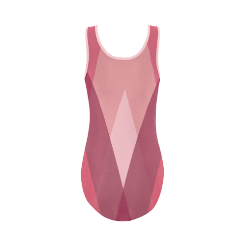 Pink Harlequin Pattern by ArtformDesigns Vest One Piece Swimsuit (Model S04)