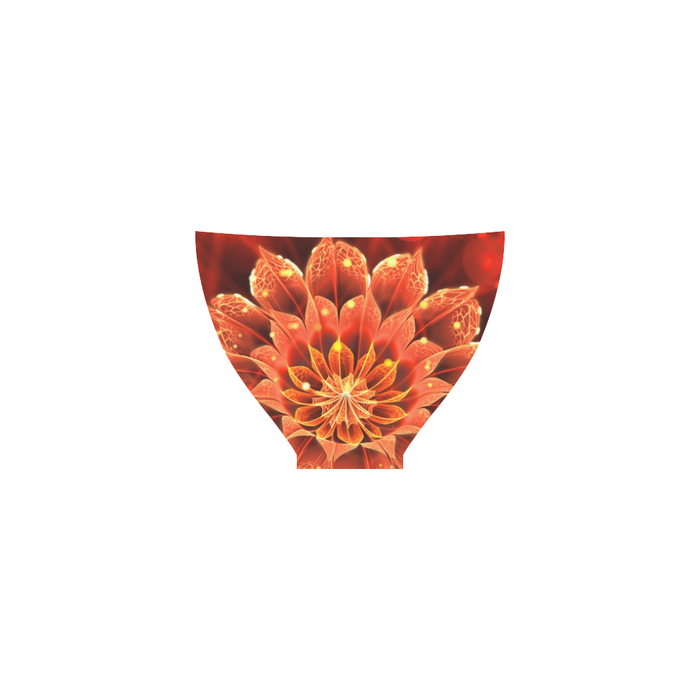 (Red String) Red Dahlia Fractal Flower with Beautiful Bokeh Custom Bikini Swimsuit