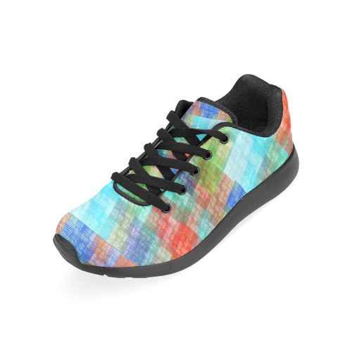 Funny Colorful Check Men’s Running Shoes (Model 020)