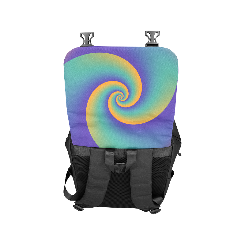 POWER SPIRAL SOFT - Violet, Ocean Green, Orange Casual Shoulders Backpack (Model 1623)