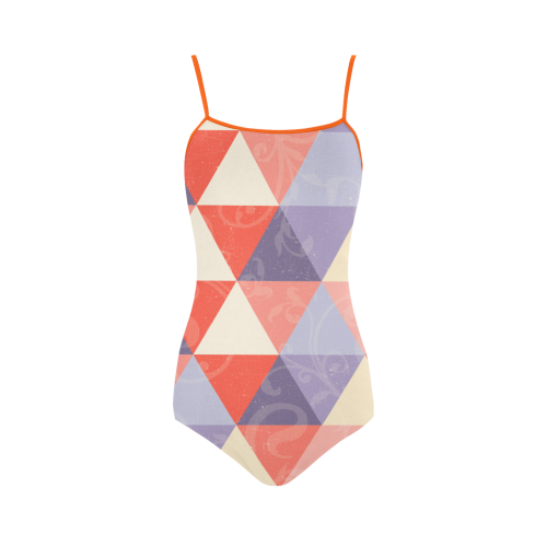 Harlequin Multicolor Pattern by ArtformDesigns Strap Swimsuit ( Model S05)