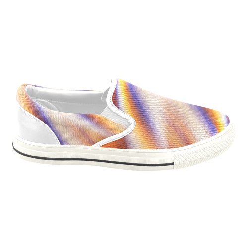 THE BIG WAVE Colorful Painting Men's Unusual Slip-on Canvas Shoes (Model 019)