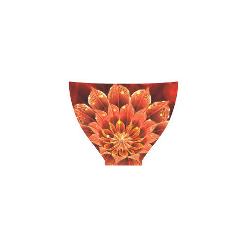 (Black String) Red Dahlia Fractal Flower with Beautiful Bokeh Custom Bikini Swimsuit