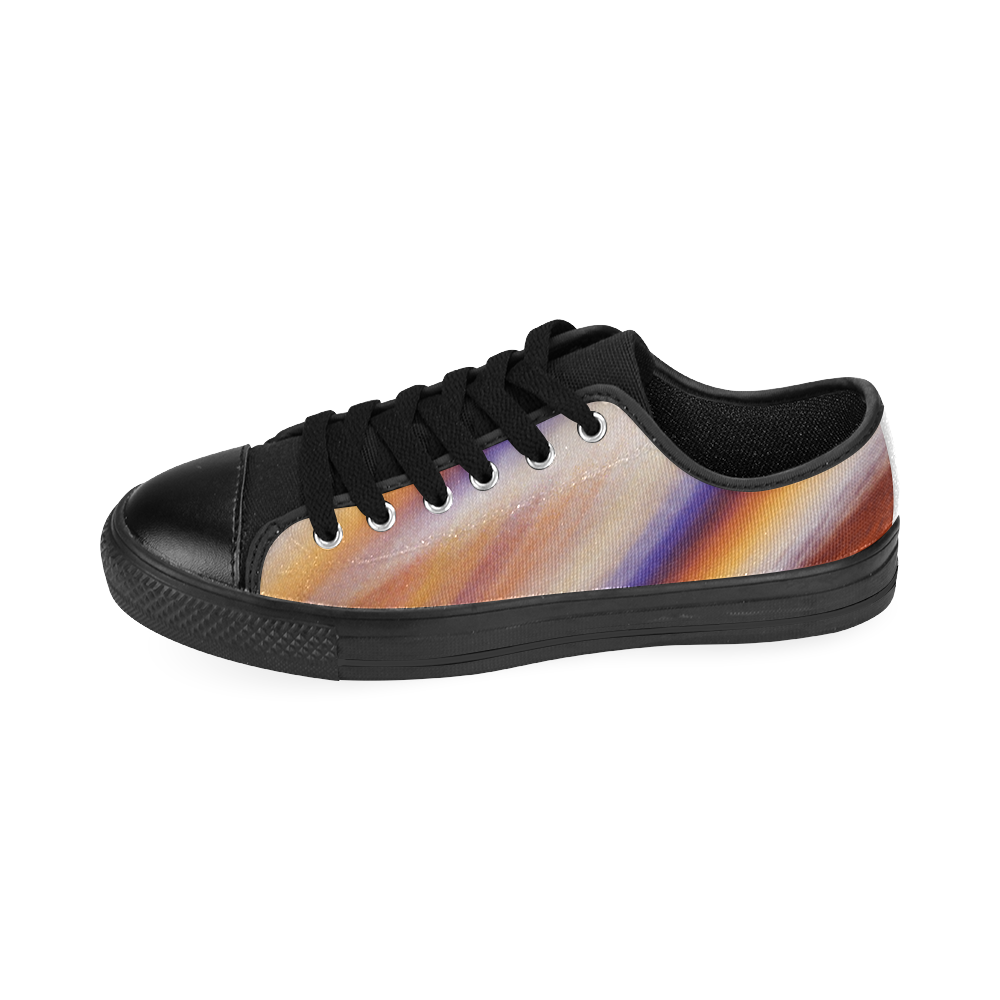 THE BIG WAVE Colorful Painting Men's Classic Canvas Shoes (Model 018)