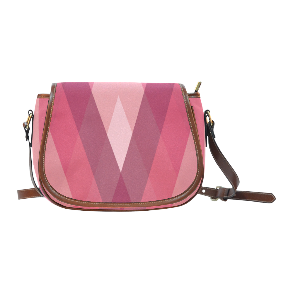 Pink Harlequin Pattern by ArtformDesigns Saddle Bag/Large (Model 1649)