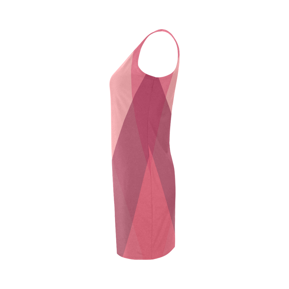 Pink Harlequin Pattern by ArtformDesigns Medea Vest Dress (Model D06)