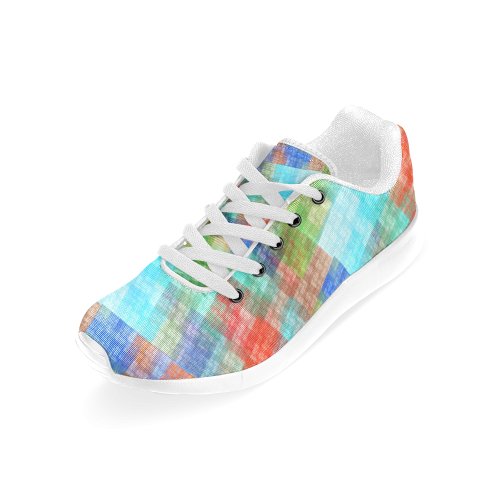 Funny Colorful Check Men’s Running Shoes (Model 020)