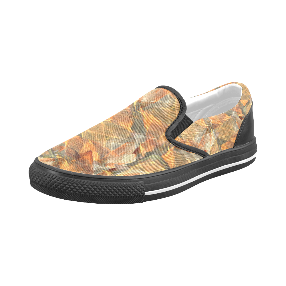Mad Autumn Leafs Colors Men's Slip-on Canvas Shoes (Model 019)
