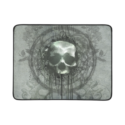 Awesome skull with bones and grunge Beach Mat 78"x 60"