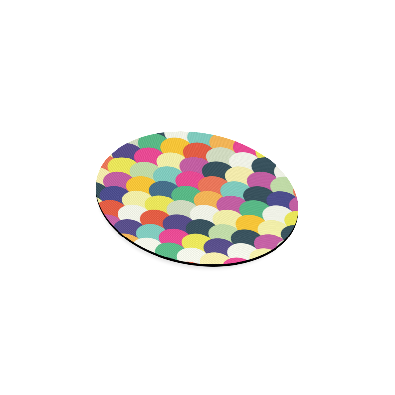 Colorful Circles Round Coaster