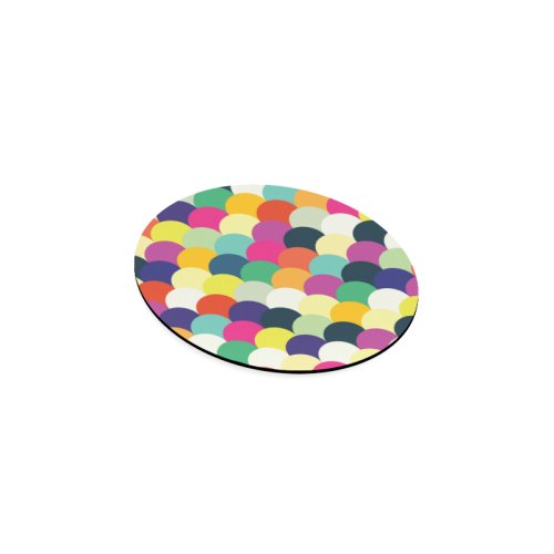 Colorful Circles Round Coaster