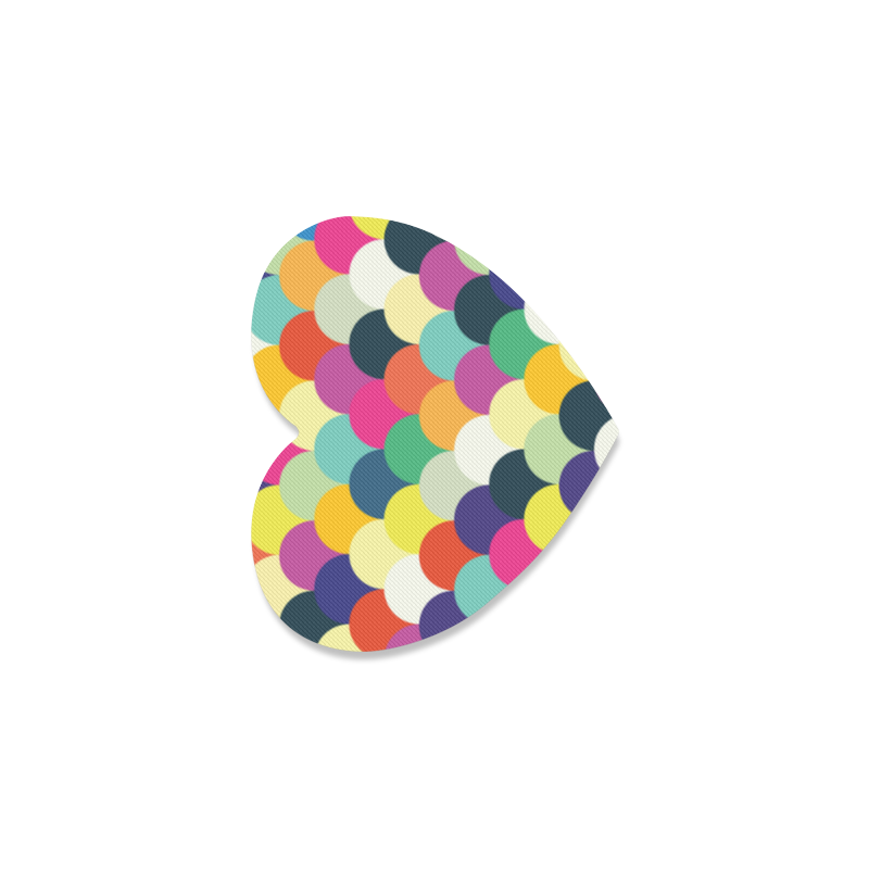 Colorful Circles Heart Coaster