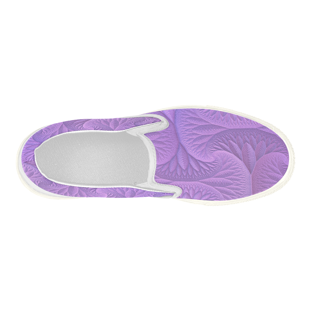 Lavender Women's Slip-on Canvas Shoes (Model 019)