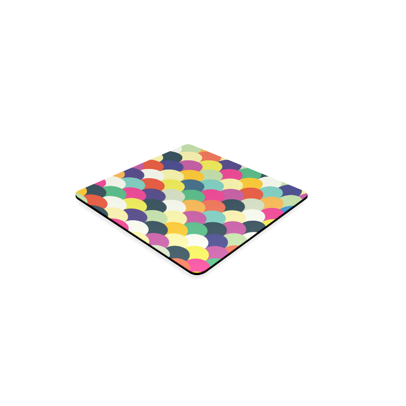 Colorful Circles Square Coaster