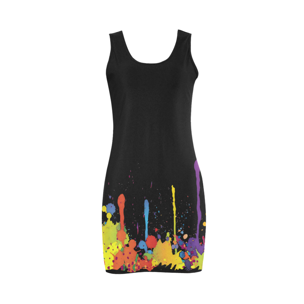 Crazy multicolored running SPLASHES Medea Vest Dress (Model D06)