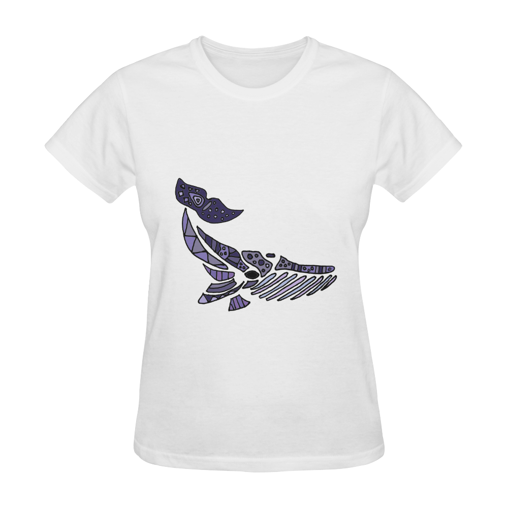 Artistic Blue Whale Abstract Art Sunny Women's T-shirt (Model T05)