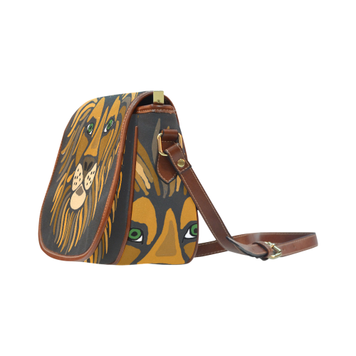 Artistic Cool Lion Abstract Art Saddle Bag/Large (Model 1649)