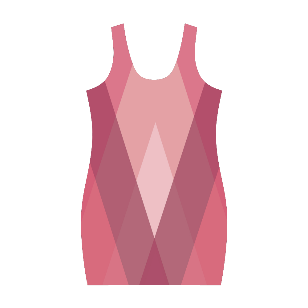Pink Harlequin Pattern by ArtformDesigns Medea Vest Dress (Model D06)