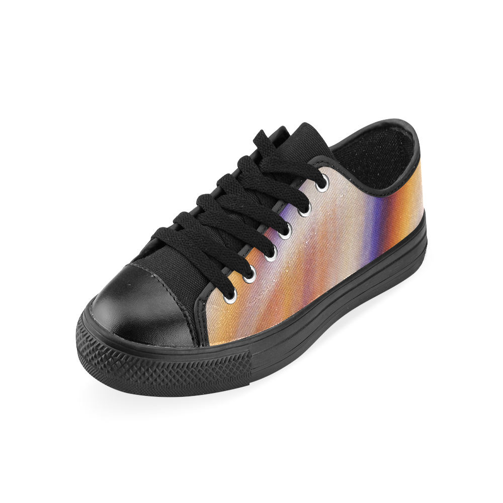 THE BIG WAVE Colorful Painting Men's Classic Canvas Shoes (Model 018)